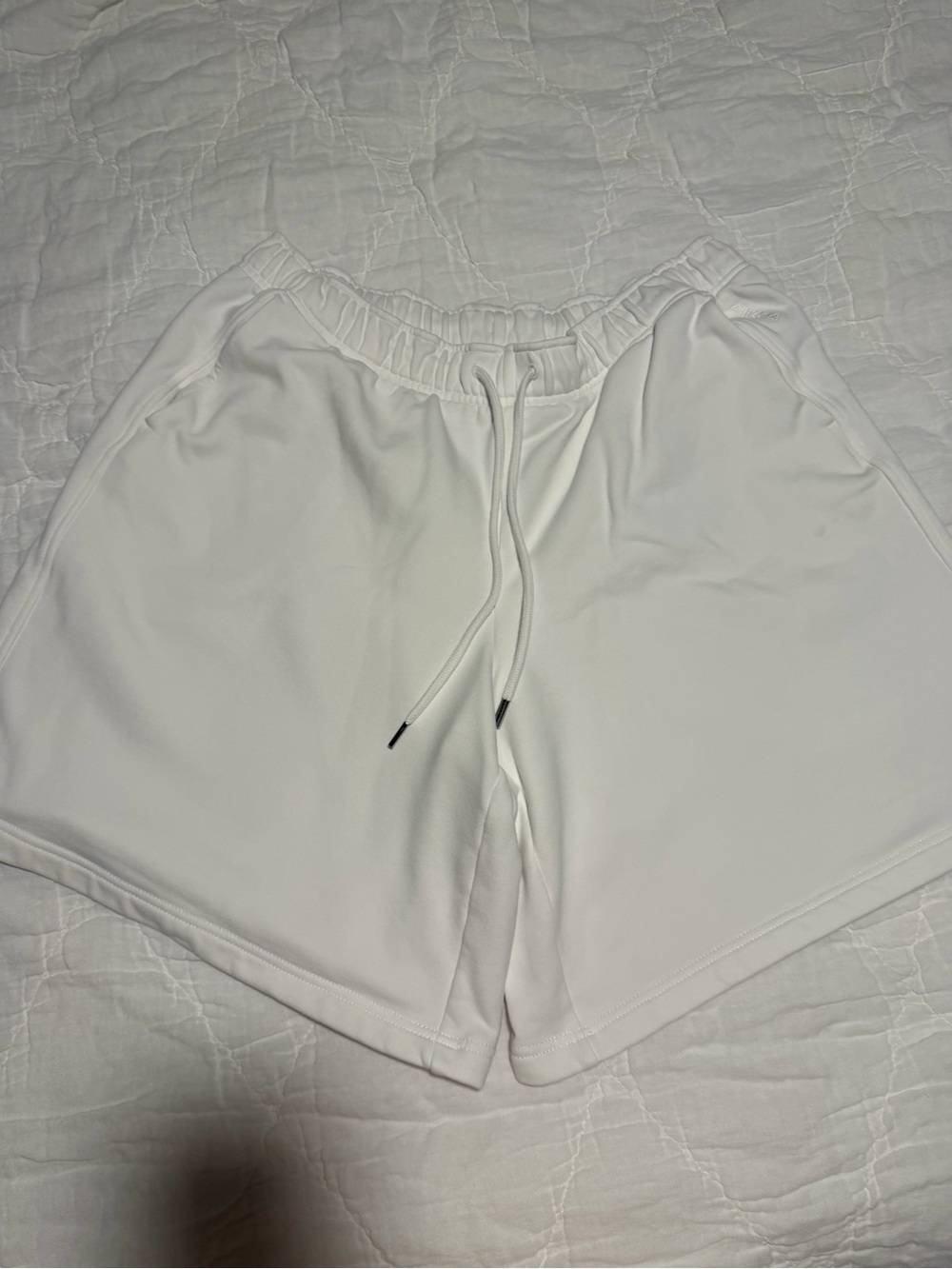 Athleta White Stretch Drawstring Athletic basketball long knit Shorts